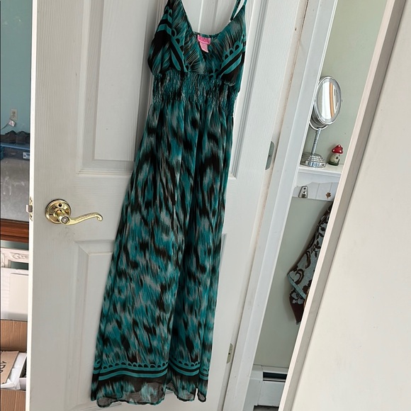 She's Cool Dresses & Skirts - Teal and Black Maxi Dress